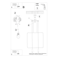 Pakabinamas šviestuvas 100 cm – stačiakampis, juodas, 2xGU10 - Nuotrauka 8