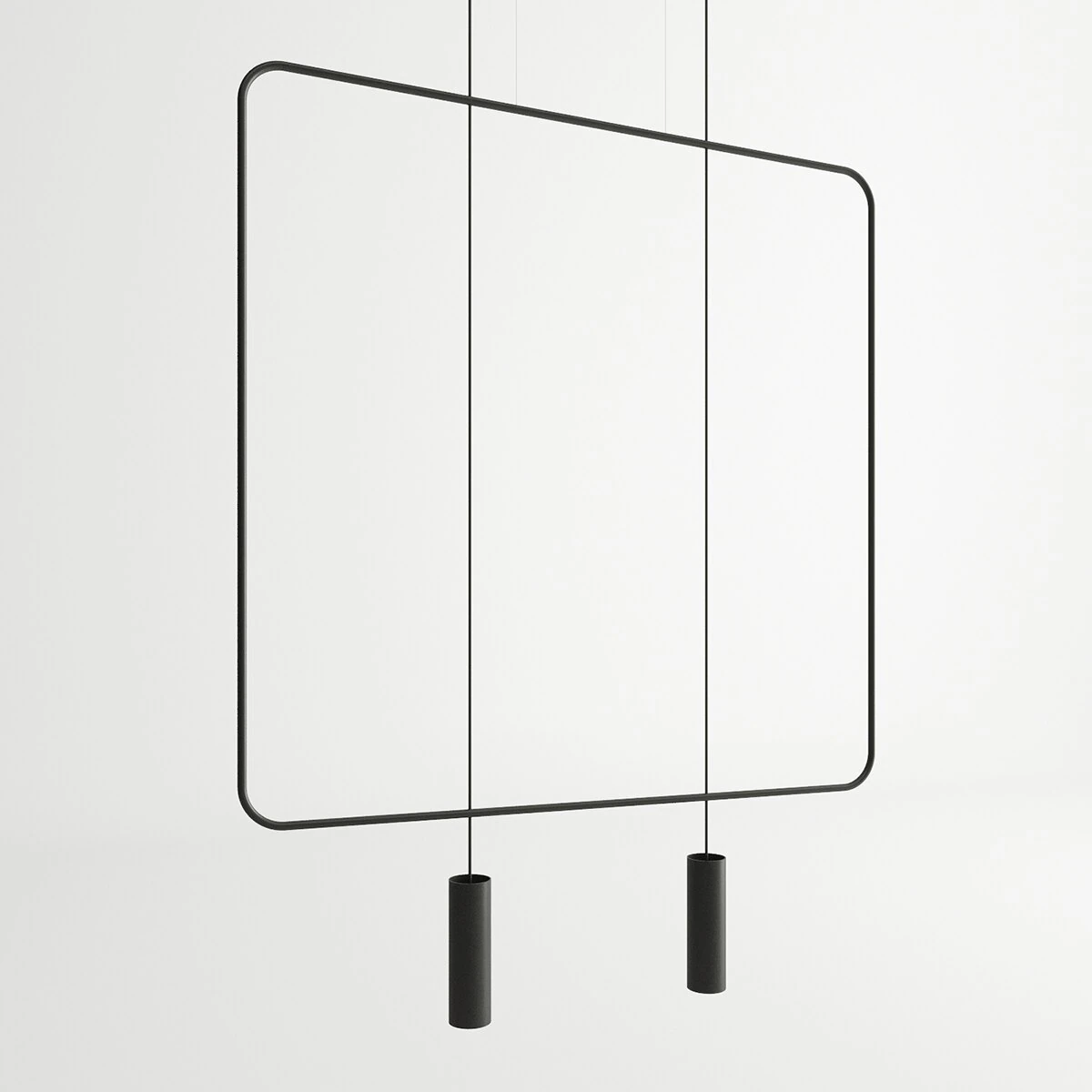 Pakabinamas šviestuvas 100 cm – stačiakampis, juodas, 2xGU10