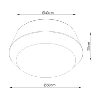 Ceiling lamp 50 cm – round, white, with black trim - Image 6