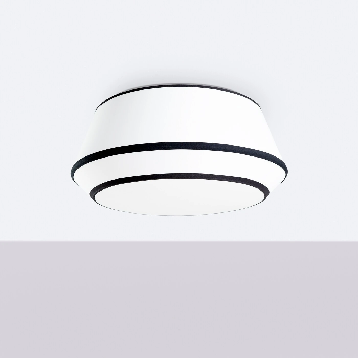 Ceiling lamp 50 cm – round, white, with black trim