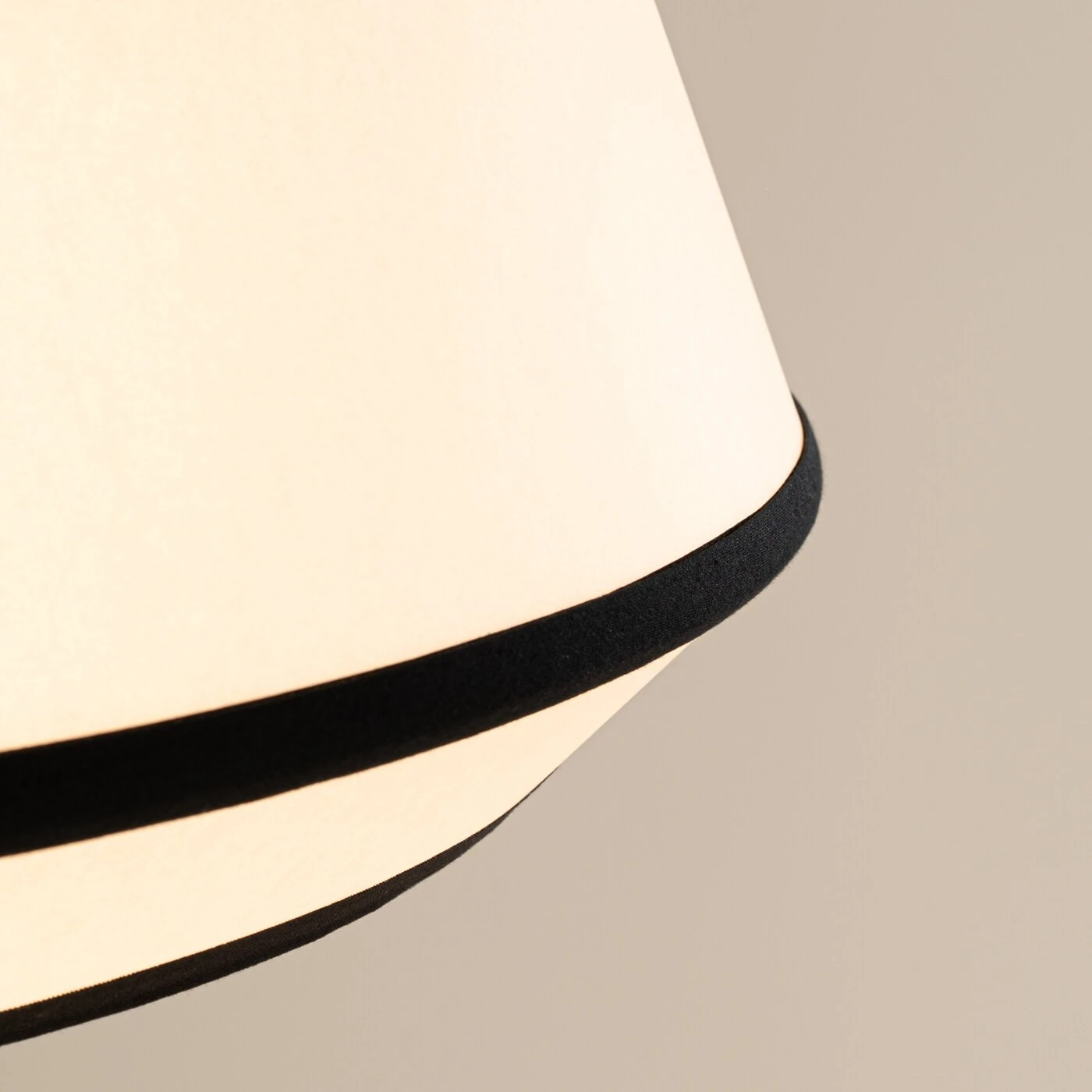 Ceiling lamp 50 cm – round, white, with black trim