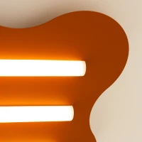 Ceiling lamp 66 cm – wavy form, red ochre, 3x S14d - Image 5