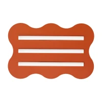 Ceiling lamp 66 cm – wavy form, red ochre, 3x S14d - Image 2