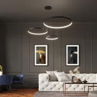 Pakabinamas šviestuvas RIO 110 47W – apvalus, juodas, šilta LED šviesa - Nuotrauka 16