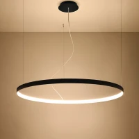 Pakabinamas šviestuvas RIO 110 47W – apvalus, juodas, šilta LED šviesa - Nuotrauka 1