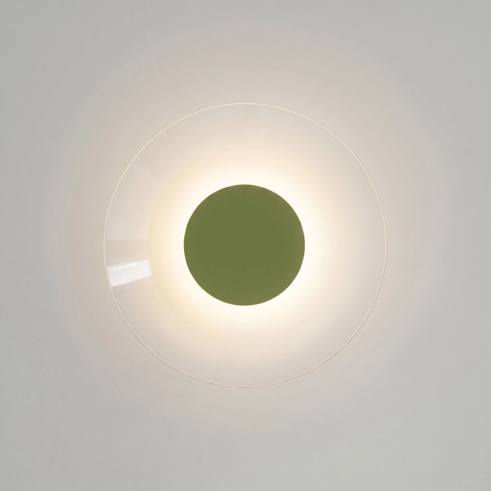 Wall light 28 cm – round, olive green, LED