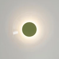 Wall light 28 cm – round, olive green, LED - Image 4