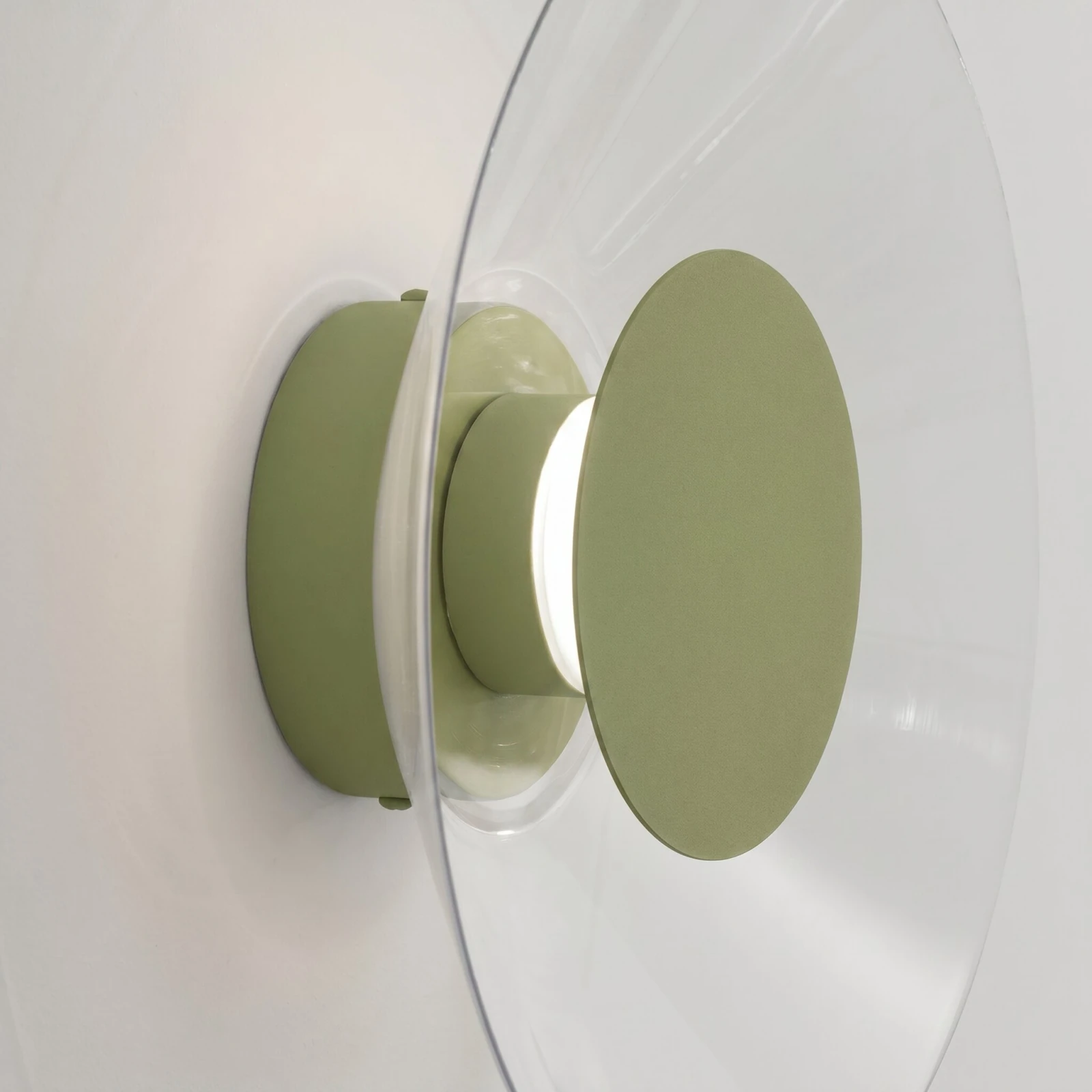 Wall light 28 cm – round, olive green, LED