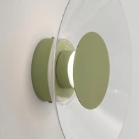 Wall light 28 cm – round, olive green, LED - Image 5