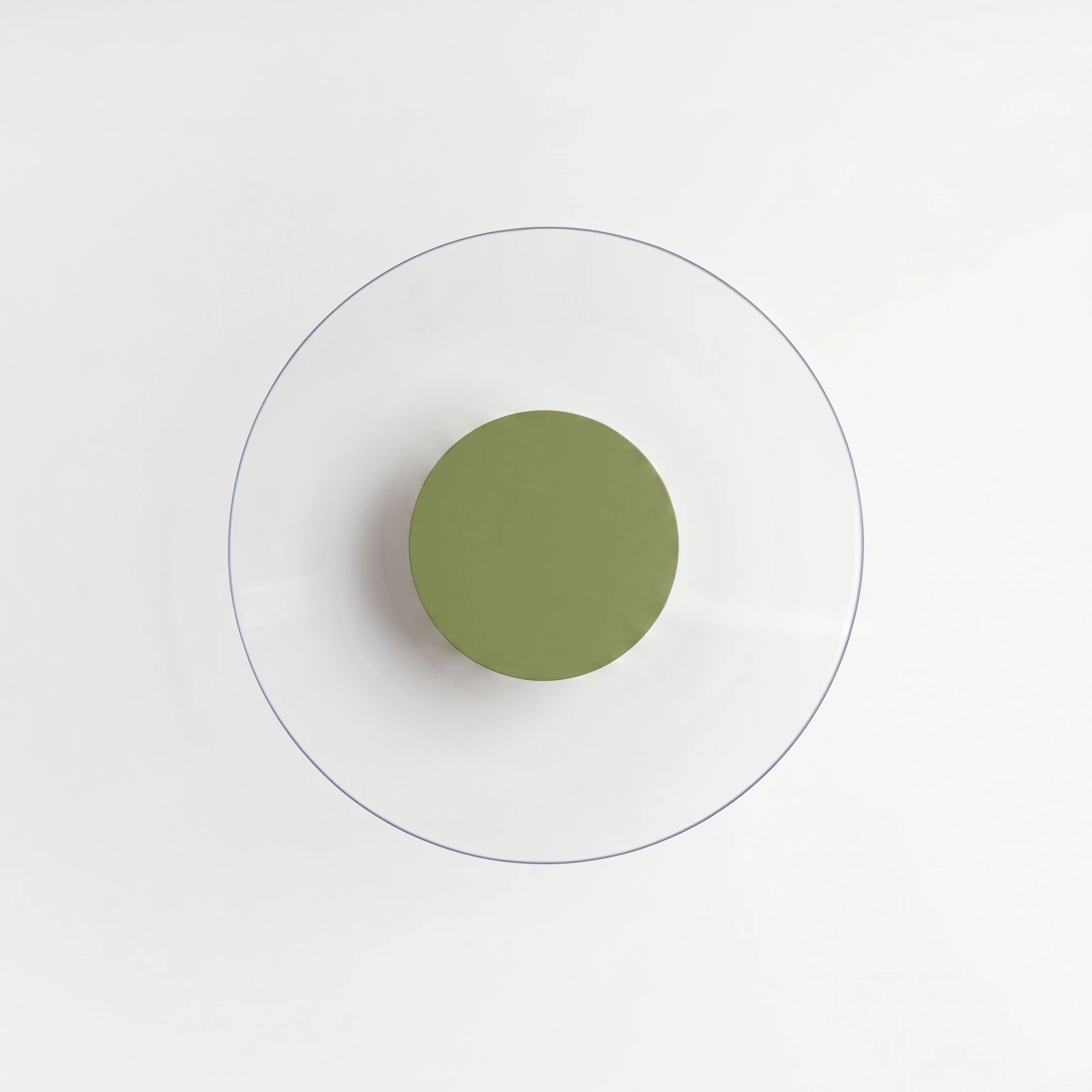 Wall light 28 cm – round, olive green, LED