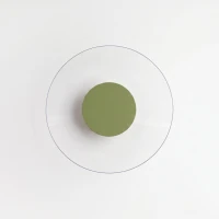Wall light 28 cm – round, olive green, LED - Image 6