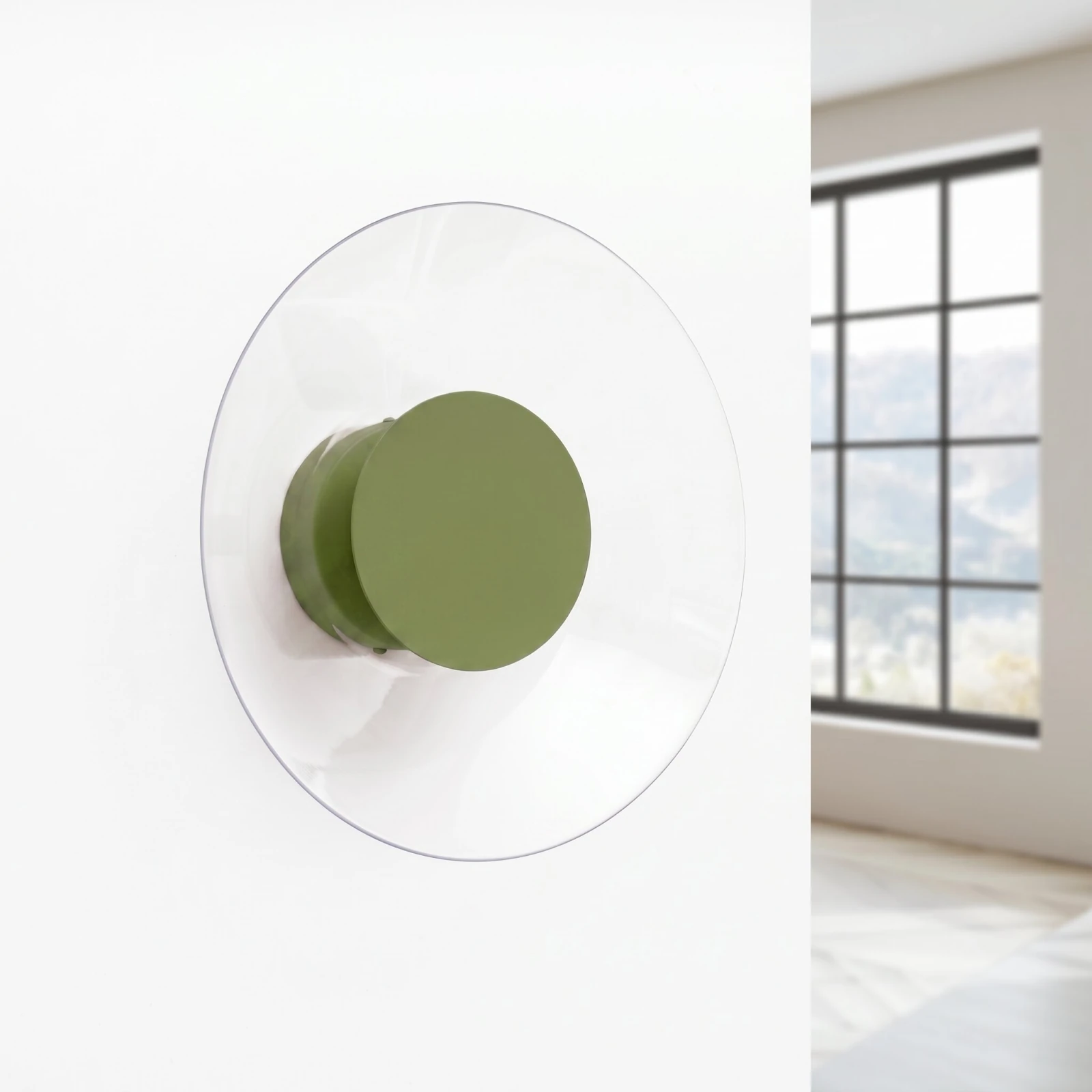 Wall light 28 cm – round, olive green, LED