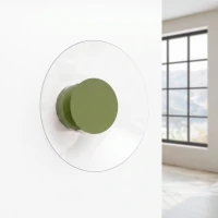 Wall light 28 cm – round, olive green, LED - Image 3
