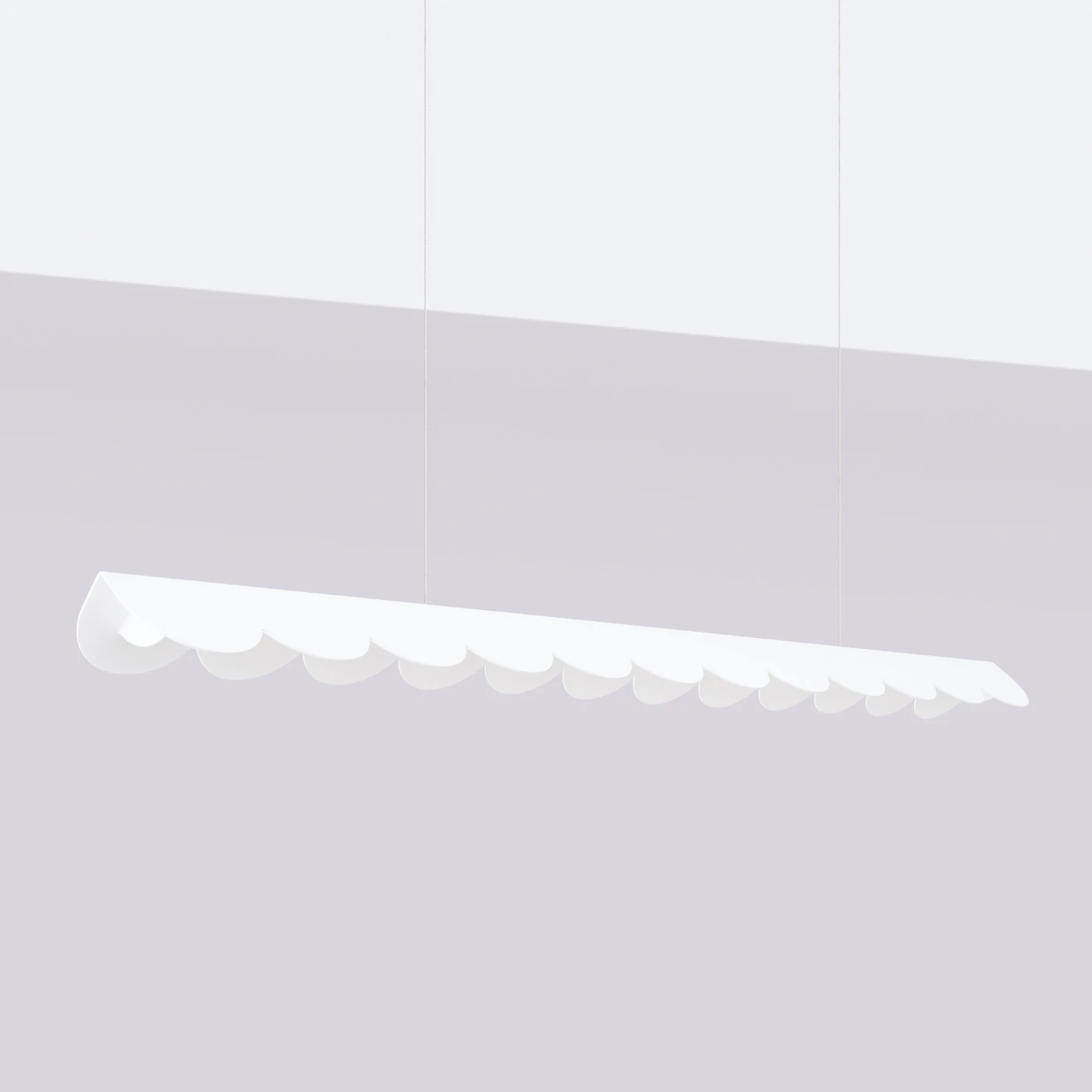 Pakabinamas šviestuvas 131 cm / 16W – banguotas, baltas, CRI93