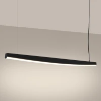 Pakabinamas LED šviestuvas 150 cm – lenkta linija, juodas, CRI93 - Nuotrauka 4