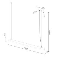 150 cm LED pendant light – linear, black, CRI93 - Image 8