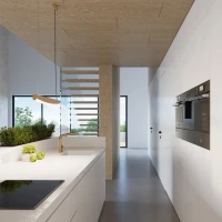 Pendant lamp 150 cm / 25W – linear, gold, warm LED light - Image 12