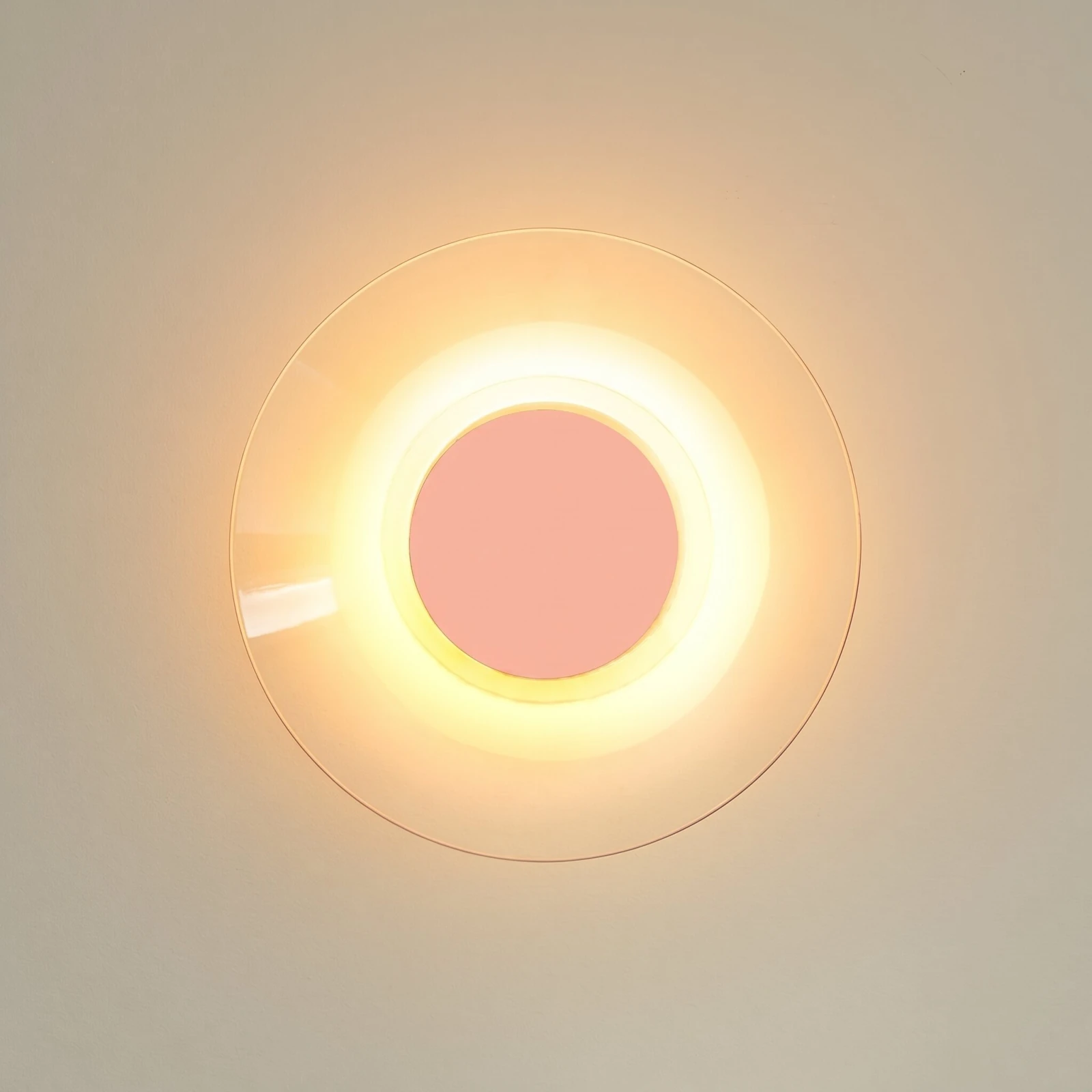 Wall lamp 28 cm – round, peach, warm LED glow
