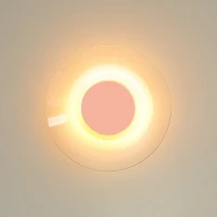 Wall lamp 28 cm – round, peach, warm LED glow - Image 4