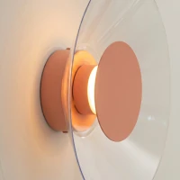 Wall lamp 28 cm – round, peach, warm LED glow - Image 5