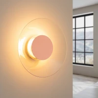 Wall lamp 28 cm – round, peach, warm LED glow - Image 1