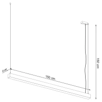 Pendant LED lamp 150 cm – linear, white, CRI90 - Image 9