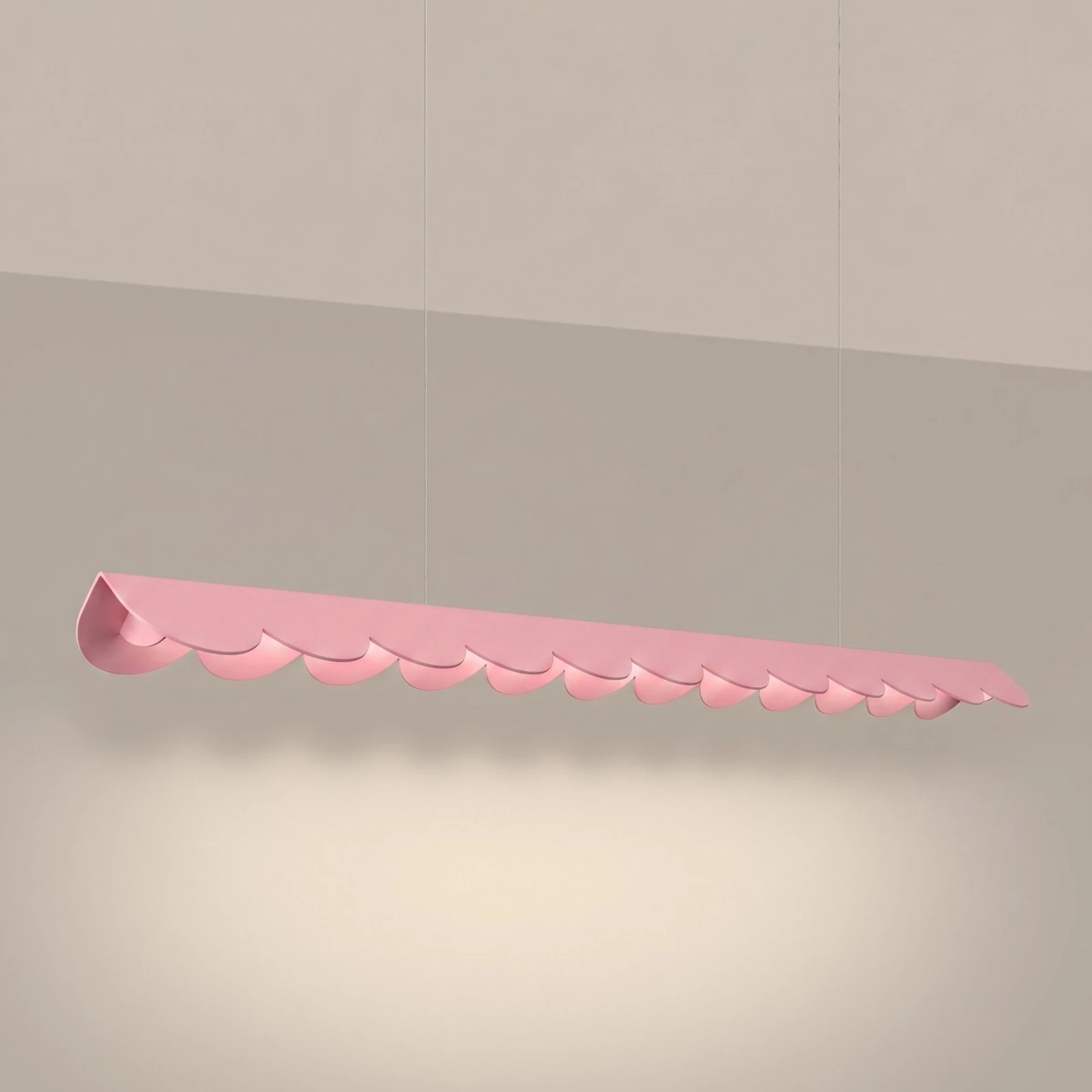 Pakabinamas šviestuvas 131 cm – banguotas, rožinis, LED 3000K