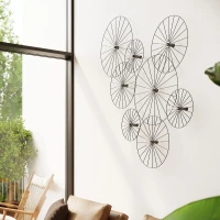 Wall ceiling lamp 45 cm – round, black, E27 socket - Image 1