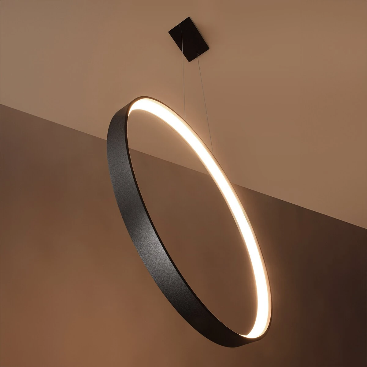 Pakabinamas šviestuvas 110 cm – žiedas, baltas, CRI93 LED