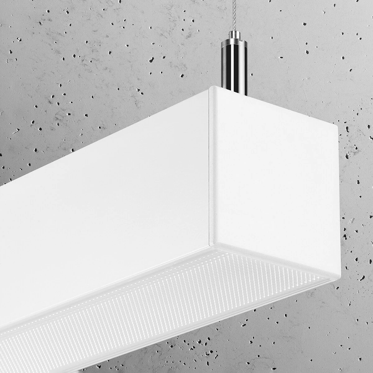 Pendant LED lamp 90 cm – linear, white, opal diffuser