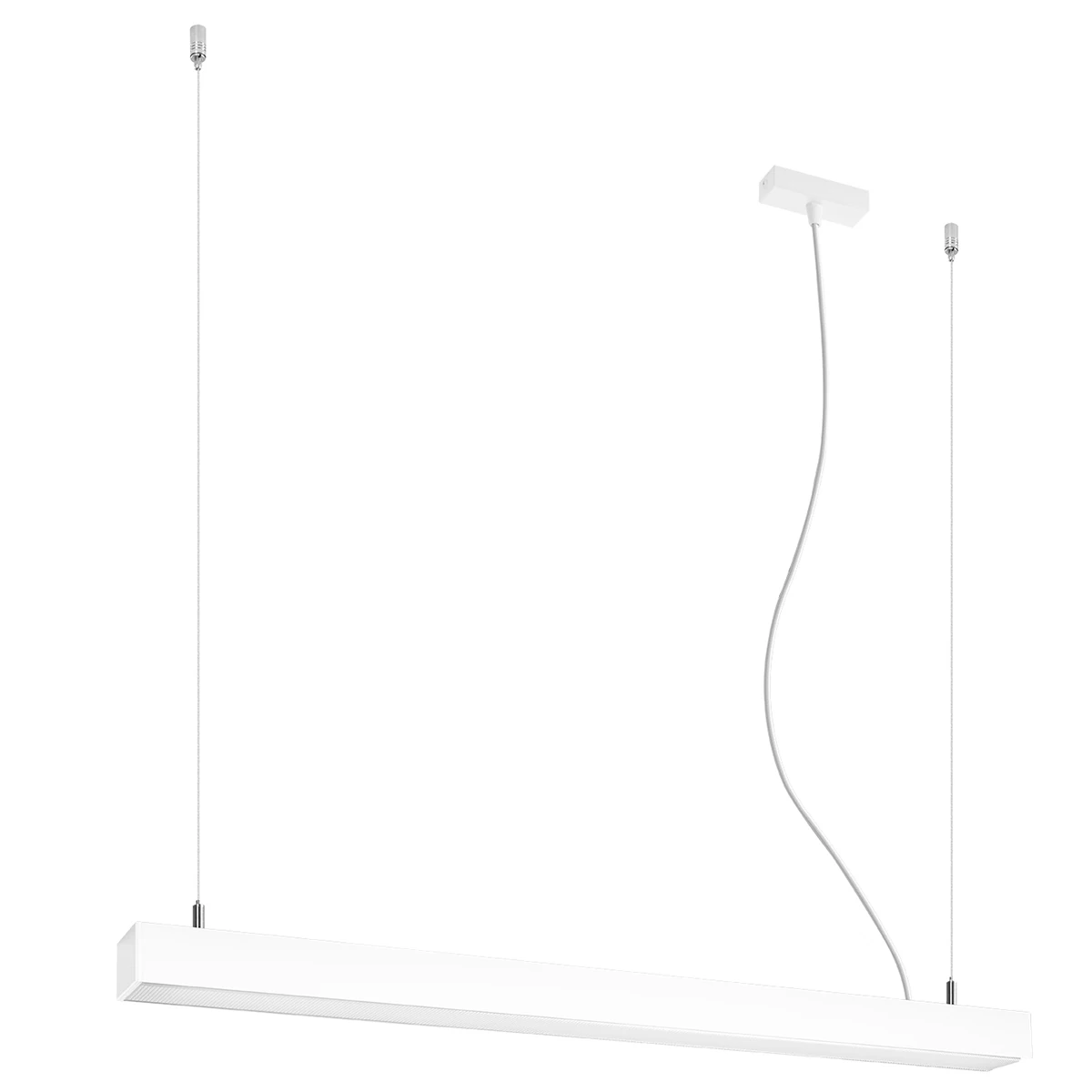 Pendant LED lamp 90 cm – linear, white, opal diffuser