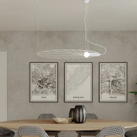 Pakabinamas šviestuvas 110x80 cm – ovalus lapas, baltas, E27 - Nuotrauka 9