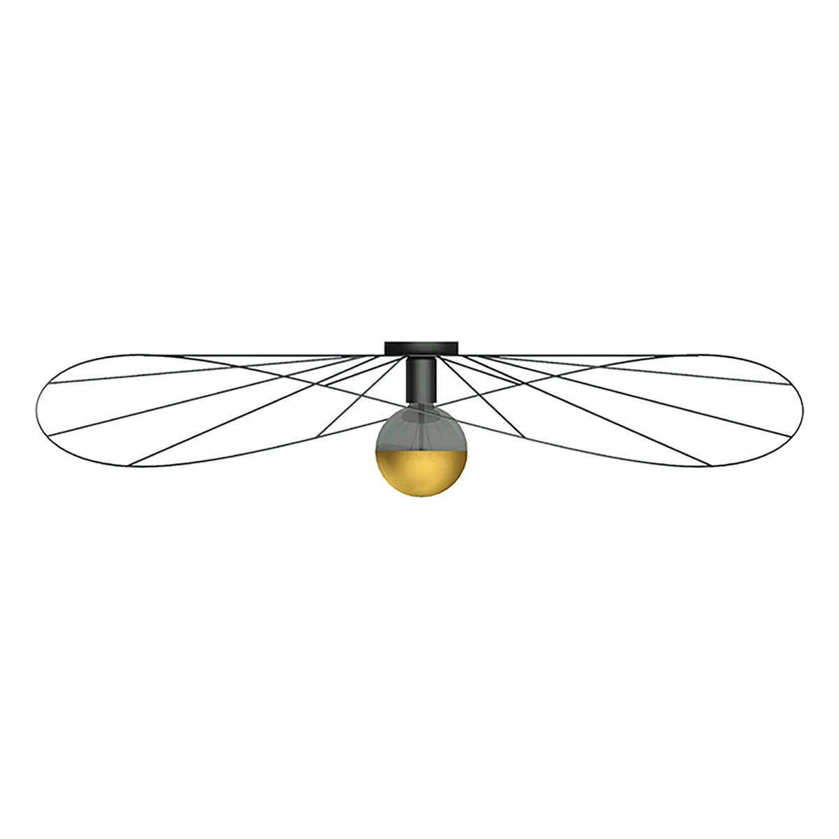 Ceiling/Wall Lamp 110 cm – round, black, E27 feature