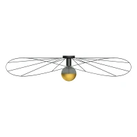 Ceiling/Wall Lamp 110 cm – round, black, E27 feature