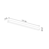 Sieninis šviestuvas 118 cm – linijinis, baltas, šiltos šviesos - Nuotrauka 6
