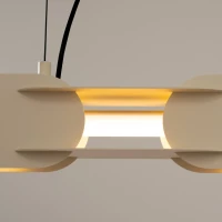 Pendant lamp 158 cm – linear, beige, DALI dimmable - Image 4