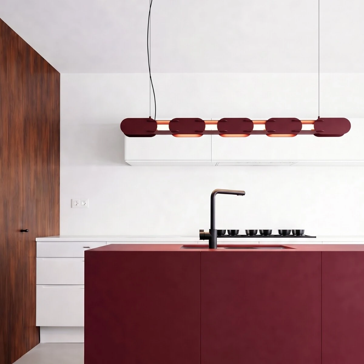 Pendant lamp 158 cm – linear, beige, DALI dimmable