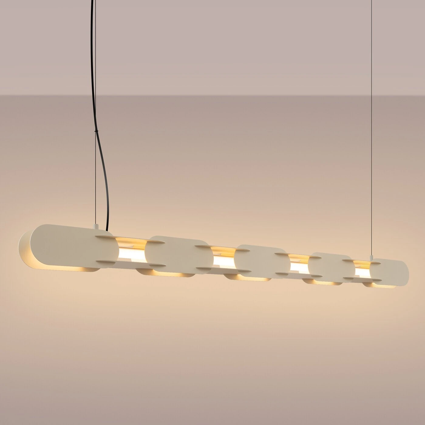 Pendant lamp 158 cm – linear, beige, DALI dimmable