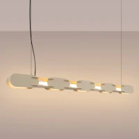 Pendant lamp 158 cm – linear, beige, DALI dimmable - Image 1