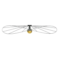 Lubinis/sieninis šviestuvas 140 cm – apvalus, juodas, E27 - Nuotrauka 2