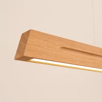 Pendant lamp 120 cm – linear, oak, integrated LED - Image 4
