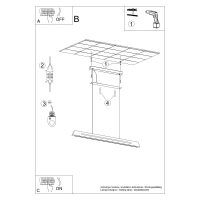 Pendant lamp 120 cm – linear, oak, integrated LED - Image 10