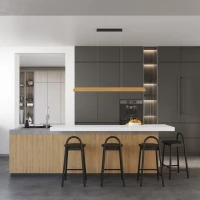 Pendant lamp 120 cm – linear, oak, integrated LED - Image 12