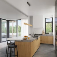 Pendant lamp 120 cm – linear, oak, integrated LED - Image 13