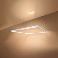 Pendant light 80 cm – square, white, warm LED illumination - Image 4