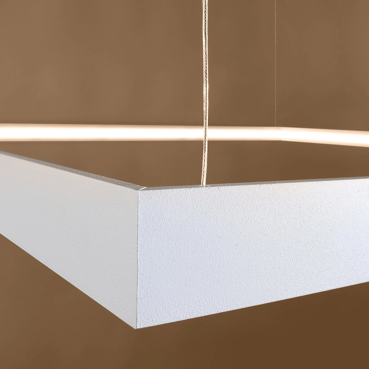 Pendant light 80 cm – square, white, warm LED illumination