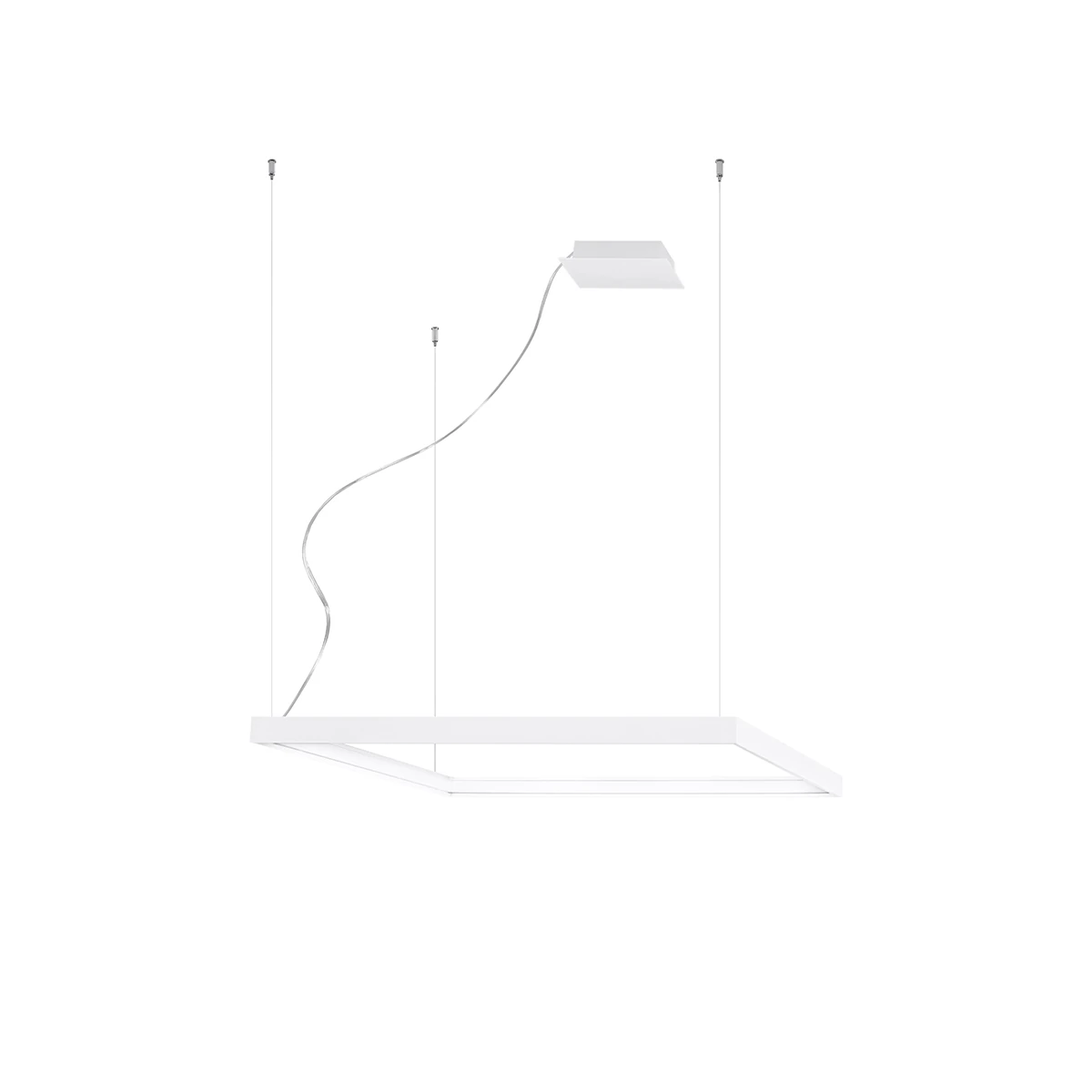 Pendant light 80 cm – square, white, warm LED illumination