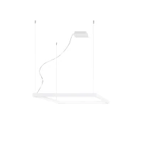 Pendant light 80 cm – square, white, warm LED illumination - Image 2