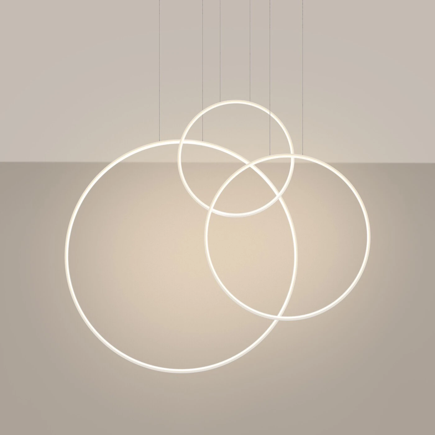 Pendant lamp 100W – 3 rings, white, warm white LED