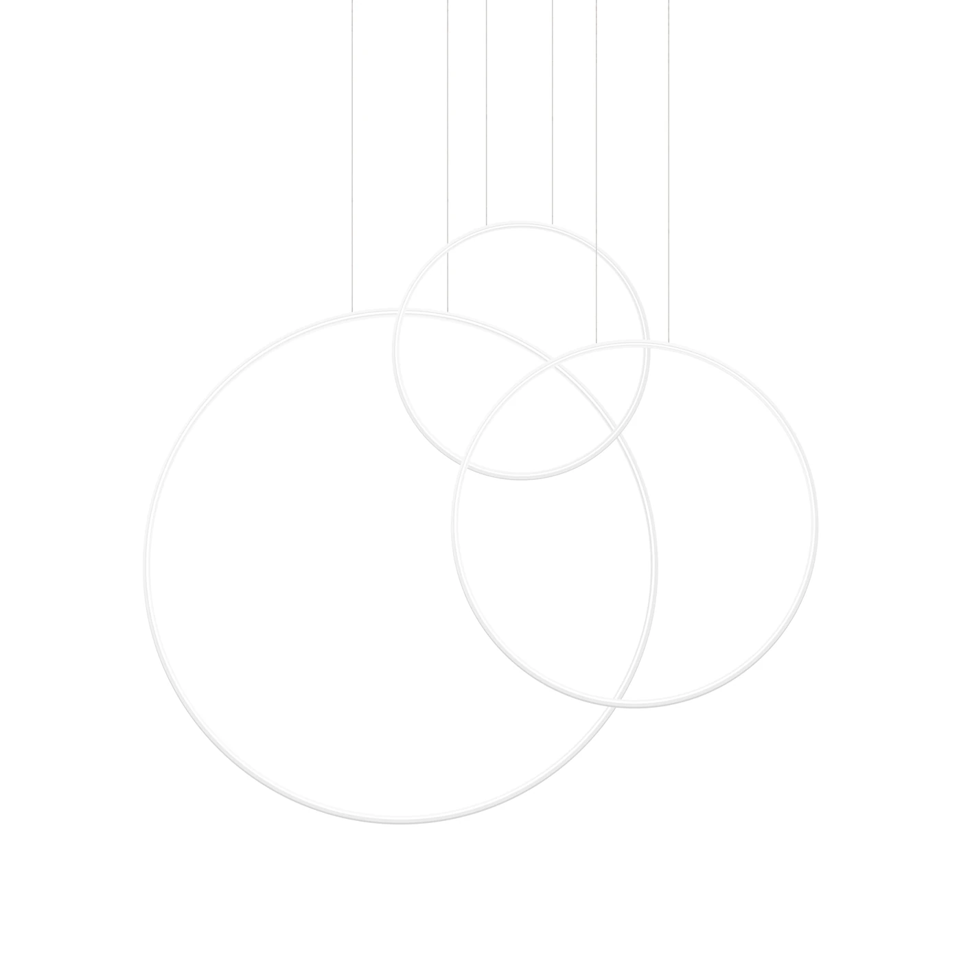 Pendant lamp 100W – 3 rings, white, warm white LED